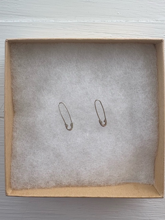 Loren Stewart Jewelry - Minimal Silver Safety Pin Hoop Earrings - Modern Everyday Style
